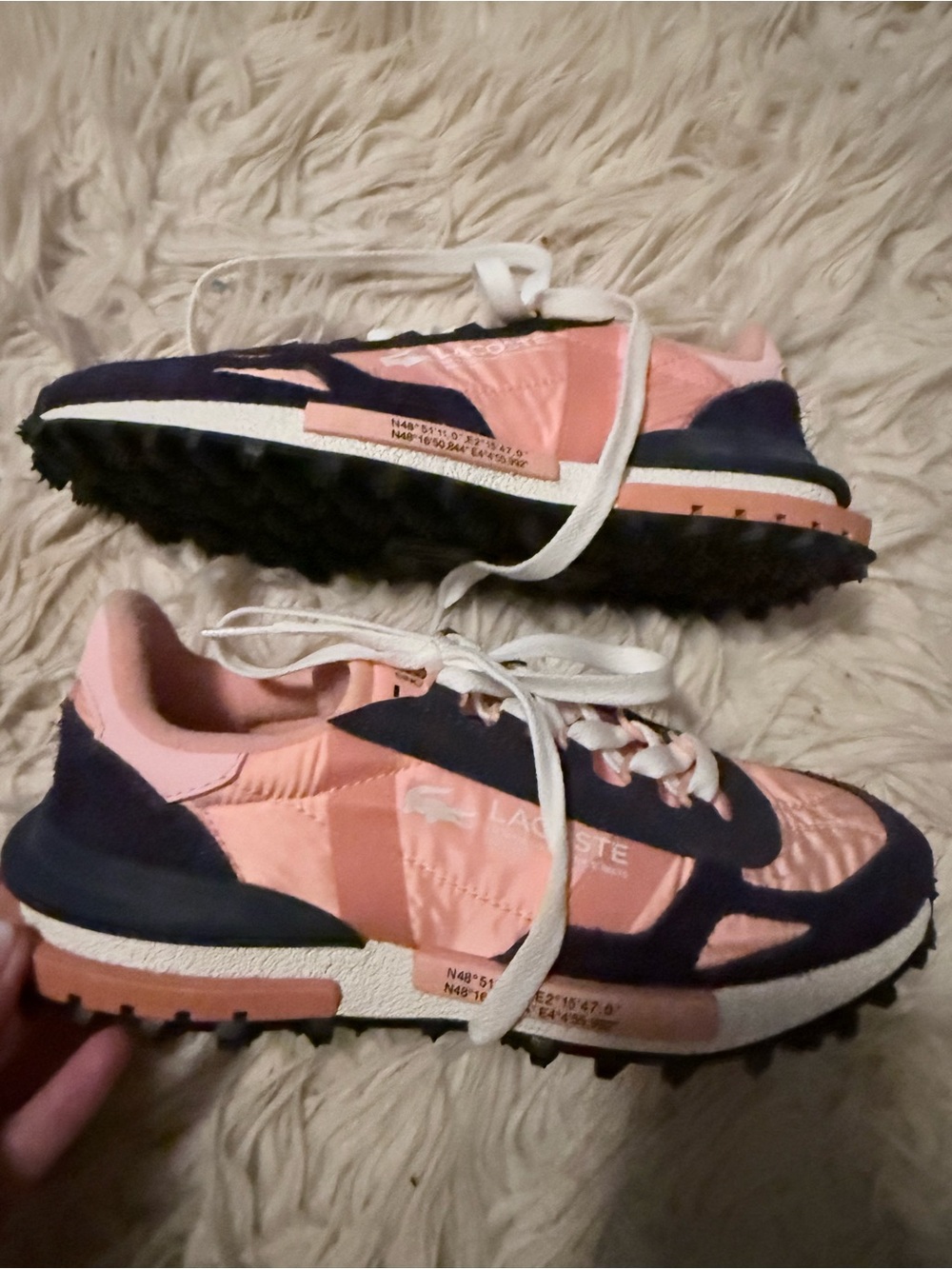 Lacoste Pink and Navy Colorblock Women's Lace-Up Sneakers